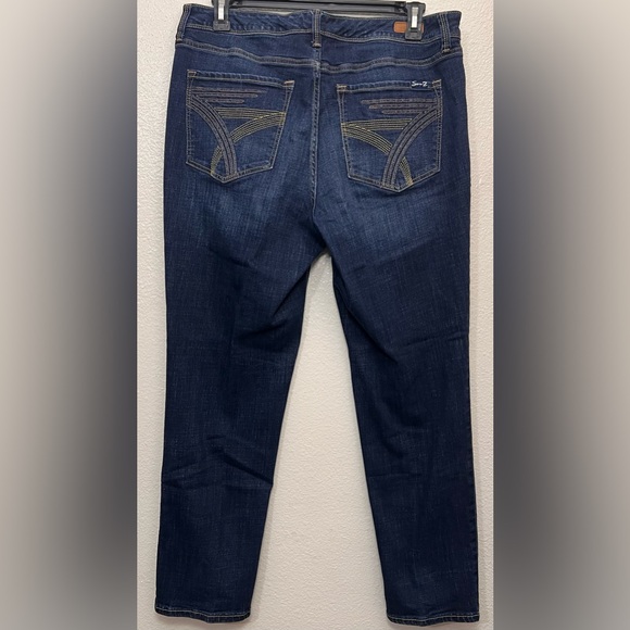 EUC Seven7 Straight Leg Dark Wash Jeans size 18 Color Blue - Picture 2 of 5